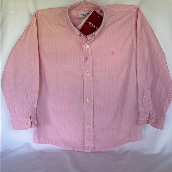 NECK & NECK Other - NWT EUROPEAN BRAND NECK & NECK JUNIOR & BABY PINK BOTTOM DOWN SHIRT BOYS’6A